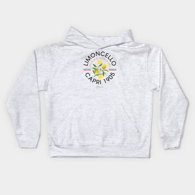 Limoncello Capri Italy Kids Hoodie by VirGigiBurns